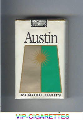 Austin Menthol Lights cigarettes with trapezium