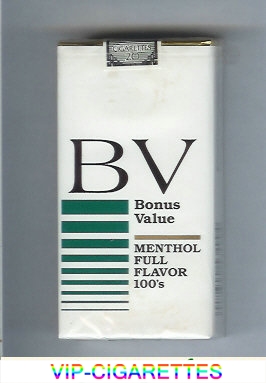 BV Bonus Value Menthol 100s cigarettes Full Flavor USA