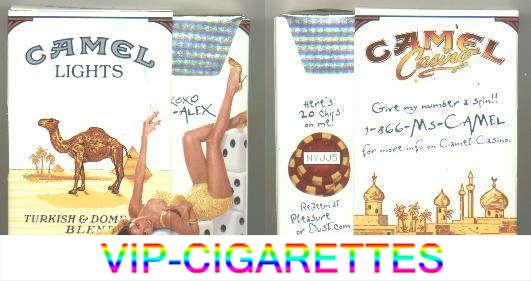 Camel Lights Casino Showgirl Issue Alex side slide cigaretts hard box