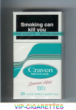 Craven Menthol 100s Special Mild cigarettes