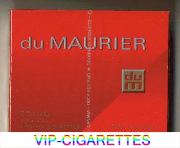 Du Maurier red 25s cigarettes wide flat hard box