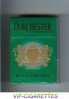 Dorchester International Menthol green cigarettes hard box