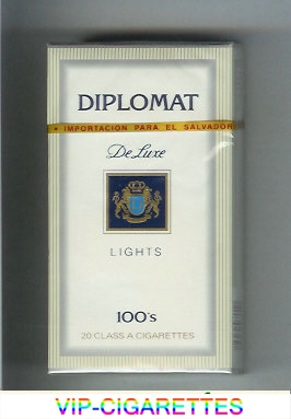 Diplomat De Luxe Lights 100s cigarettes hard box