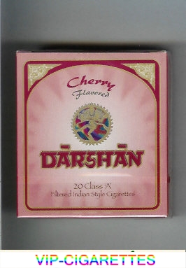 Darshan Cherry Flavored cigarettes wide flat hard box
