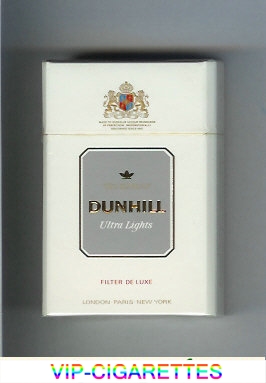 Dunhill Ultra Lights Filter De Luxe white and grey cigarettes hard box