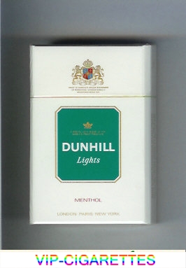 Dunhill Lights Menthol white and green cigarettes hard box