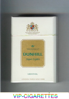 Dunhill Super Lights Menthol white and gold cigarettes hard box