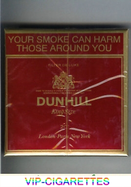 Dunhill Filter De Luxe King Size 20 cigarettes wide flat hard box