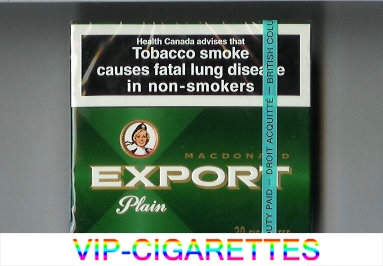 Export Macdonald Plain 20 cigarettes green wide flat hard box
