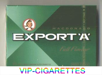 Export 'A' Macdonald Full Flavor 25s cigarettes wide flat hard box