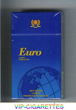 Euro Lights Virginia Filter 100s cigarettes hard box