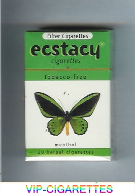 Ecstacy Menthol white and green cigarettes hard box