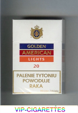 Golden American Lights cigarettes hard box