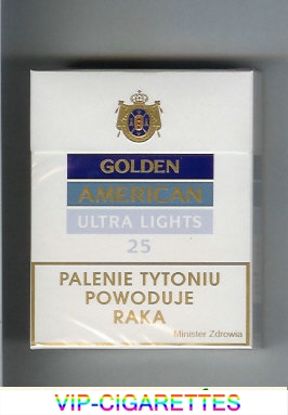 Golden American Ultra Lights 25s cigarettes hard box