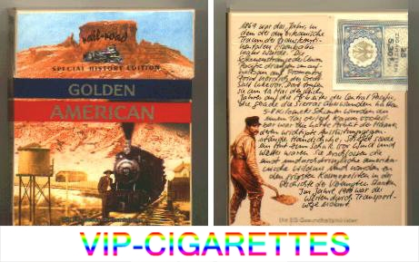Golden American Special History Edition Rail-road 25s cigarettes hard box