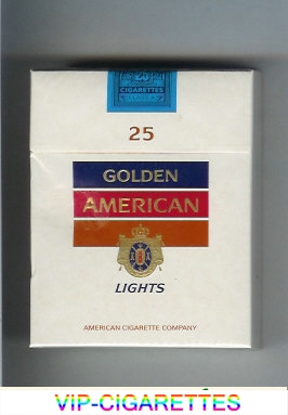 Golden American Lights white 25s cigarettes hard box