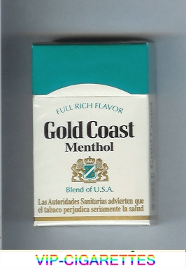 Gold Coast Menthol Blend of U.S.A. Full Rich Flavor cigarettes hard box