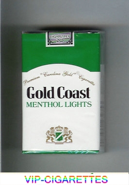 Gold Coast Menthol Lights Premium 'Carolina Gold' Cigarettes soft box