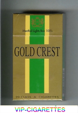 Gold Crest Menthol Lights Box 100s cigarettes hard box
