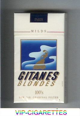 Gitanes Blondes Milds 100s white and blue cigarettes hard box