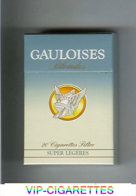 Gauloises Blondes Super Legeres yellow and blue Cigarettes hard box