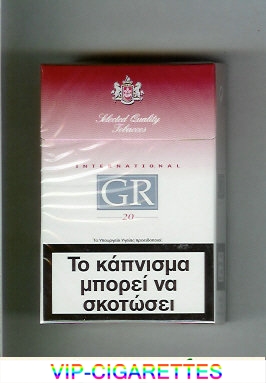 GR Selected Quality Tobaccos International white and red cigarettes hard box