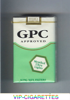 GPC Approved Menthol Ultra Lights King Size Filters Cigarettes soft box