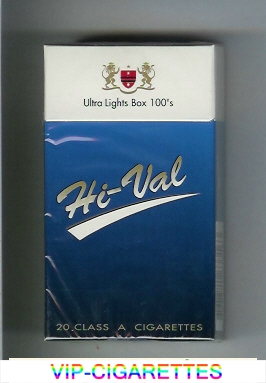 Hi-Val Ultra Lights Box 100s cigarettes hard box
