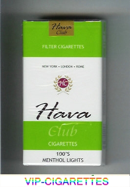 Hava Club cigarettes 100s Menthol Lights soft box