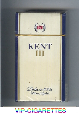Kent III Deluxe 100s Ultra Lights cigarettes hard box