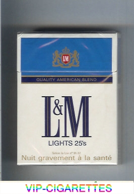 L&M Quality American Blend Lights blue Lights 25s cigarettes hard box