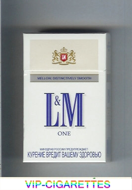 L&M Mellow Distinctively Smooth One cigarettes hard box