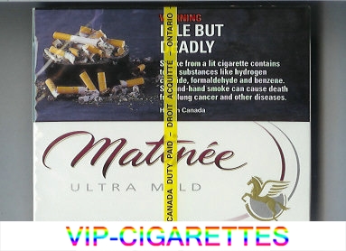 Matinee Ultra Mild 25 cigarettes wide flat hard box