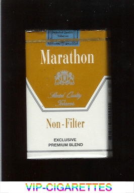 Marathon Non-Filter Exclusive Premium Blend white and yellow cigarettes soft box