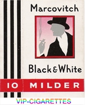 Marcovitch Black and White 10 Milder cigarettes hard box