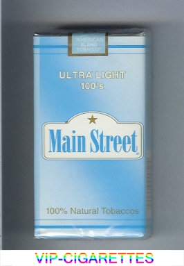 Main Street Ultra Light 100s cigarettes soft box
