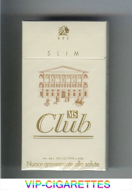 MS Club ETI Slim 100s cigarettes hard box