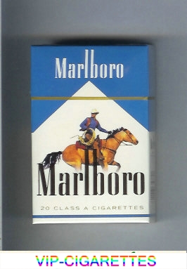 Marlboro with cowboy on horse white and blue cigarettes hard box