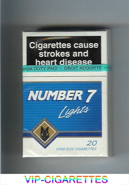 Number 7 Lights cigarettes hard box