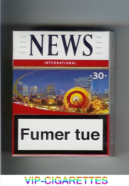 News International 30 white and red cigarettes hard box