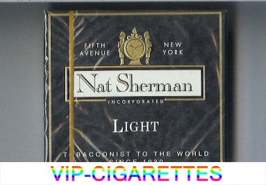 Nat Sherman Light cigarettes wide flat hard box