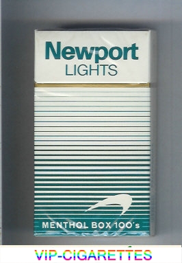 Newport Lights Menthol white and green 100s cigarettes hard box