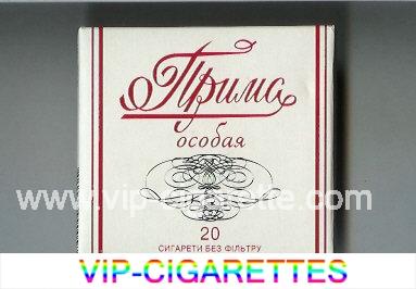 Prima Osobaya white cigarettes wide flat hard box