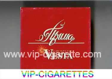Prima Vesta red cigarettes wide flat hard box
