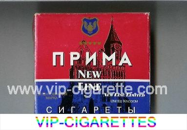 Prima New Line red and blue cigarettes wide flat hard box