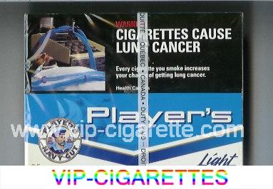 Player's Navy Cut Light 25 cigarettes blue and white wide flat hard box