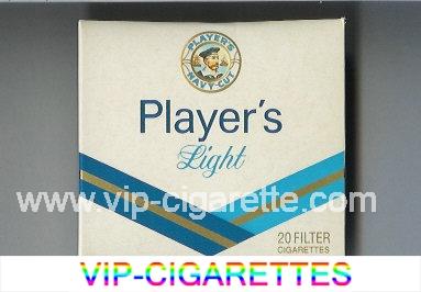 Player's Navy Cut Light cigarettes white and blue wide flat hard box