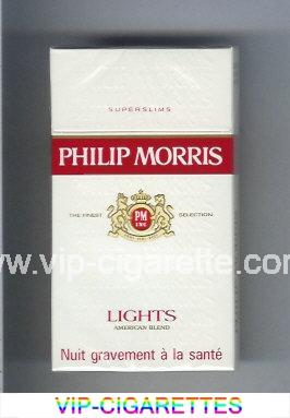 Philip Morris Lights American Blend 100s white and red cigarettes hard box