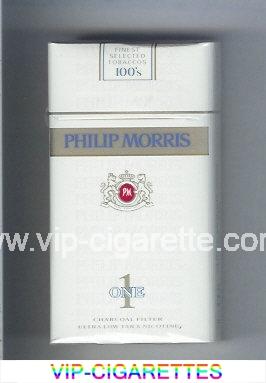 Philip Morris One 1 Charcoal Filter 100s cigarettes soft box