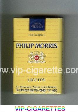 Philip Morris Lights yellow cigarettes hard box